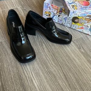 Jeffrey Campbell Ecole Black Leather Loafer